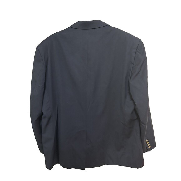 CHAPS Mens Solid Black 100% WOOL Two Button Sport Coat Suit Jacket Blazer 46 R - Picture 3 of 6